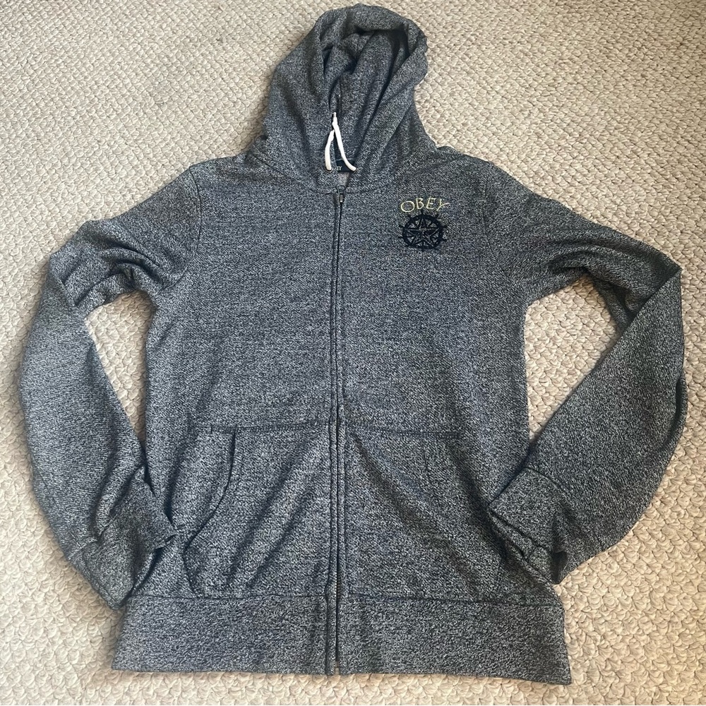 ❤️Obey | Hoodie full zip | size S | embroidered nautical detail